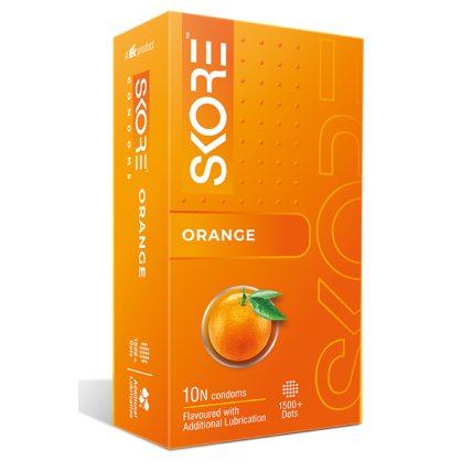 Skore Orange Flavored Condom - (10 Count)
